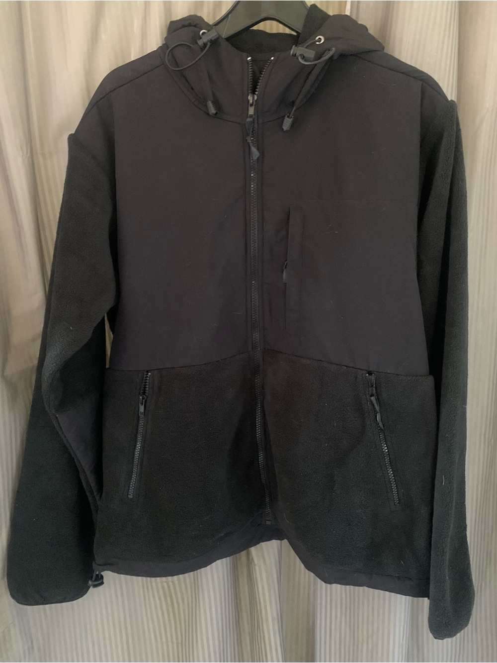Men's Performance Black Hooded Zip Jacket